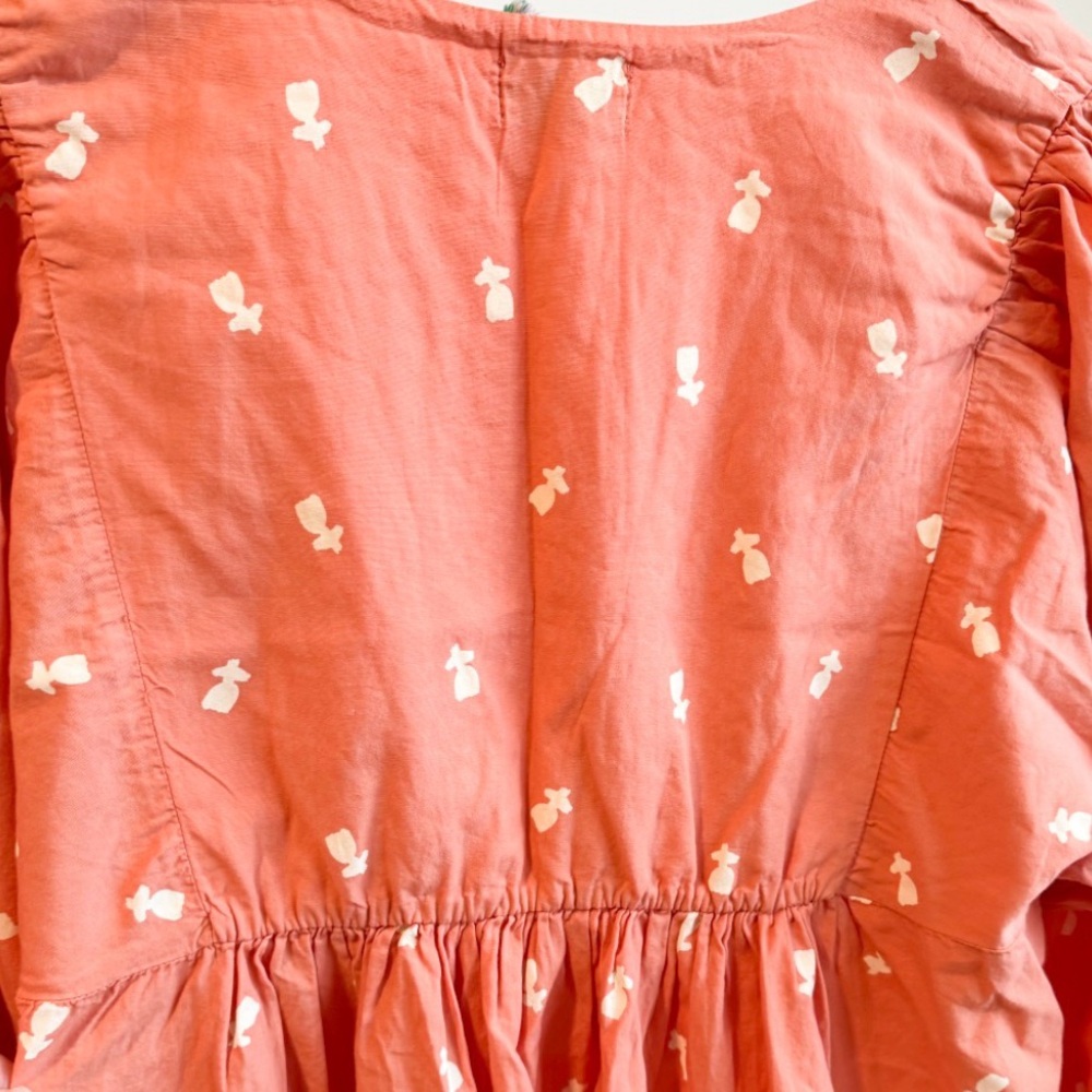 NWT Bobo Choses A Folk Song Pink Floral V-Neck Midi Dress M Oversized - Picture 7 of 10